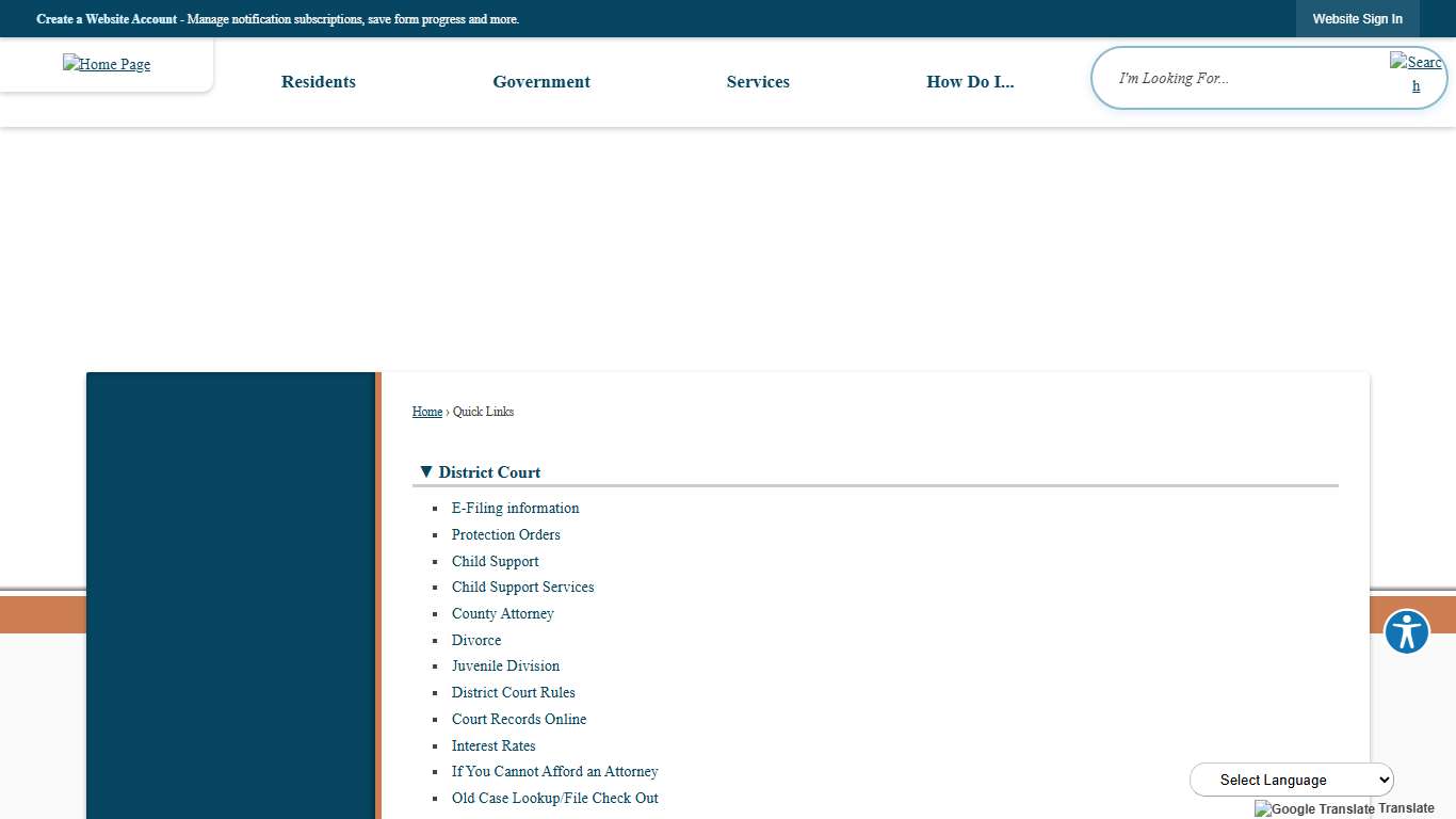 Quick Links • District Court